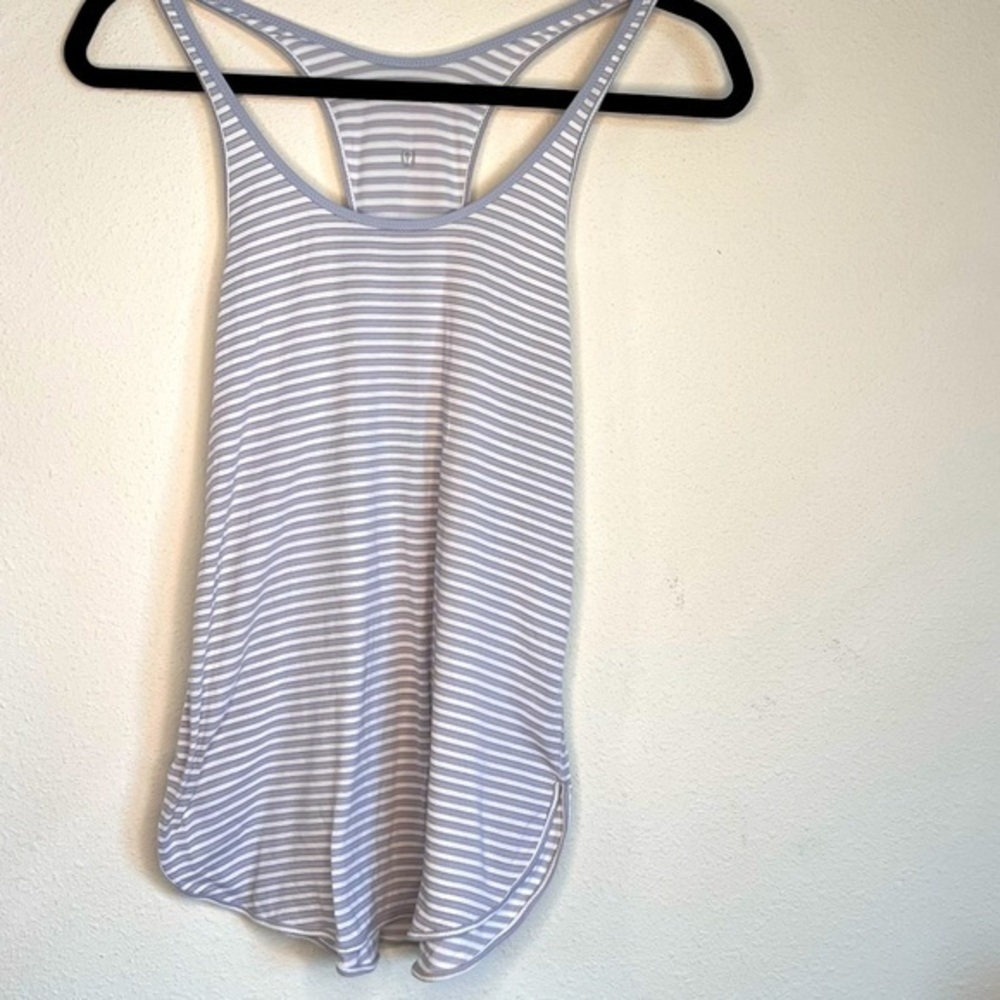 Lululemon Striped Singlet, Gray/ White